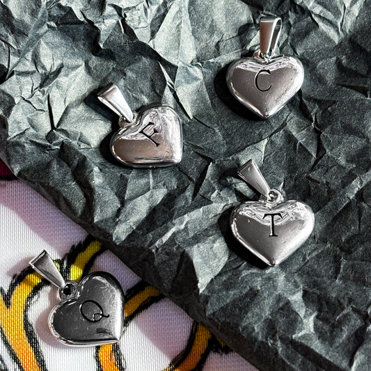 Charm - Stainless Steel Heart - Tenley, Carter, Quinn, Finlay