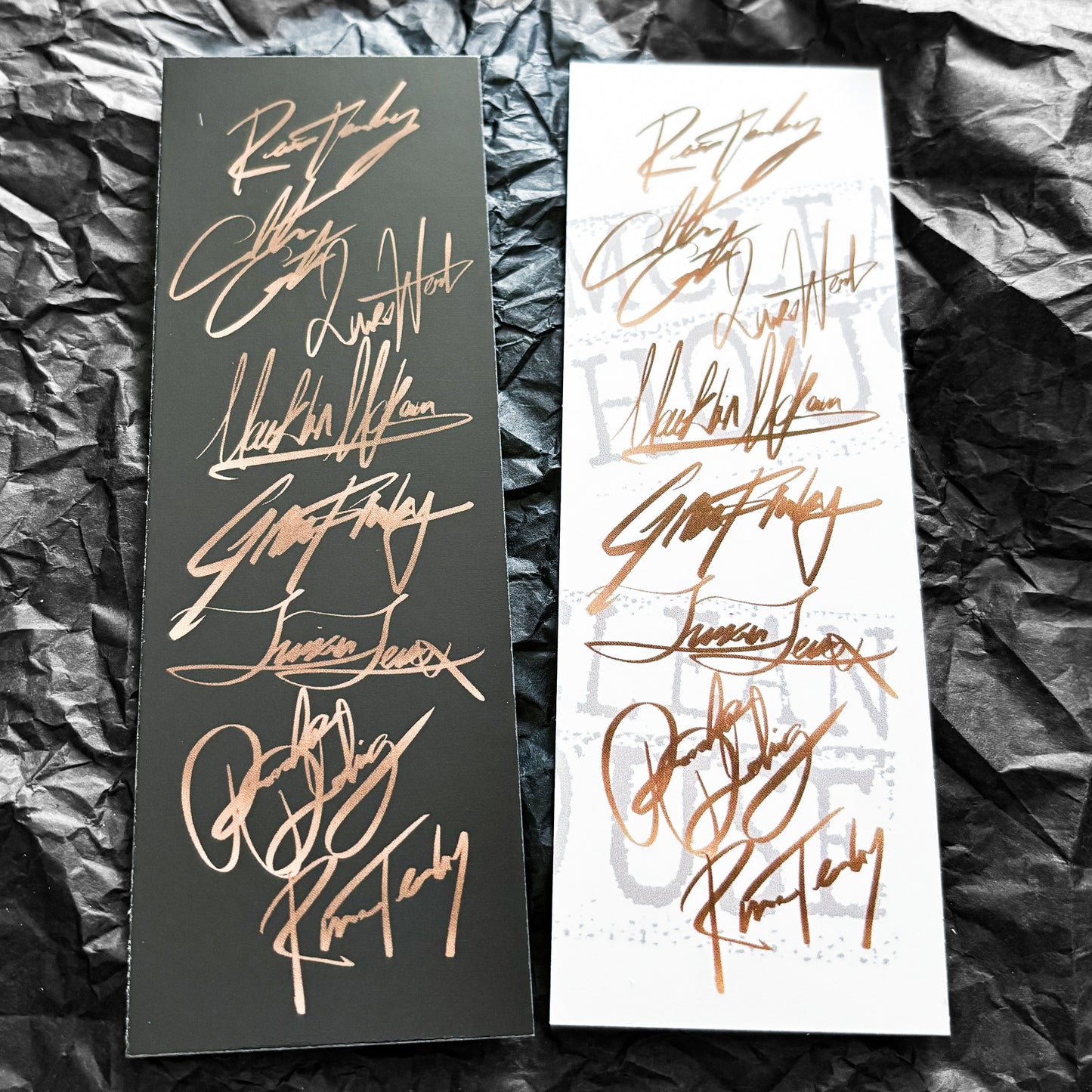 The Game Series Bookmark - Founders' signatures