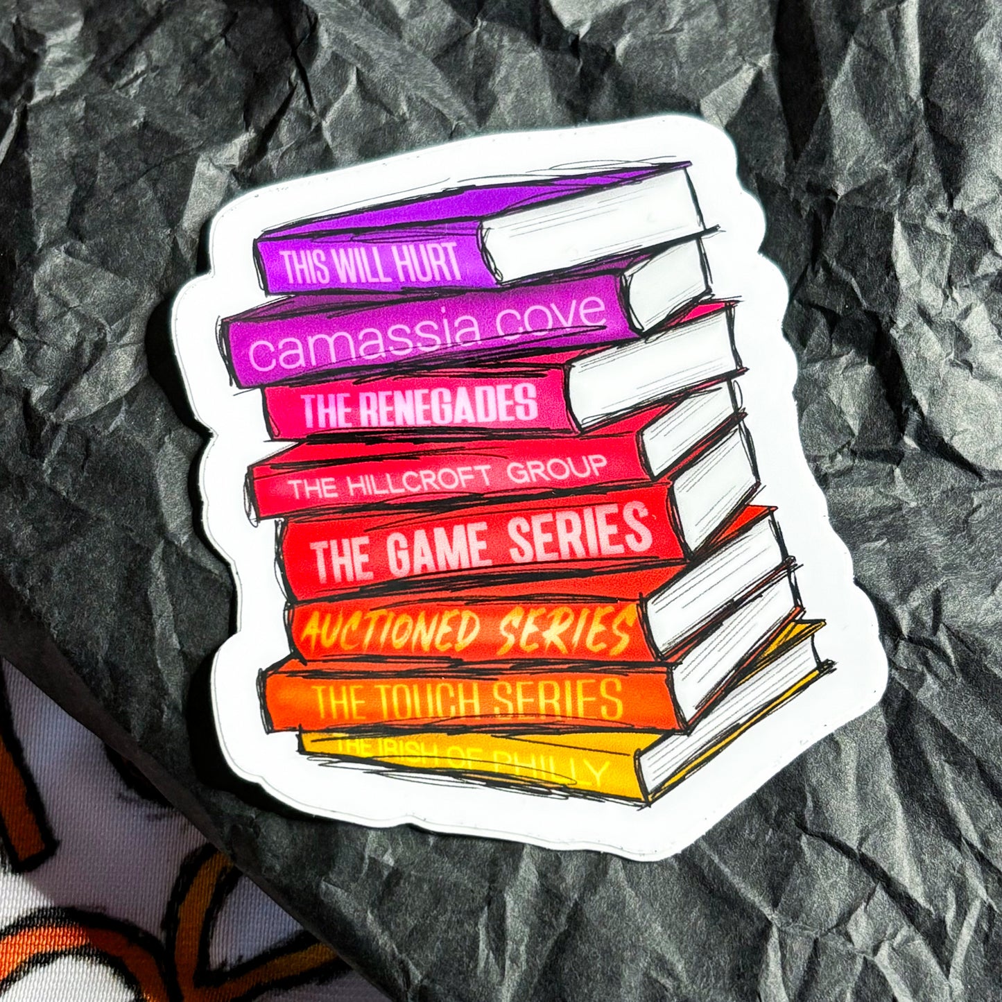 Sticker - Book Stack, Series' by Cara